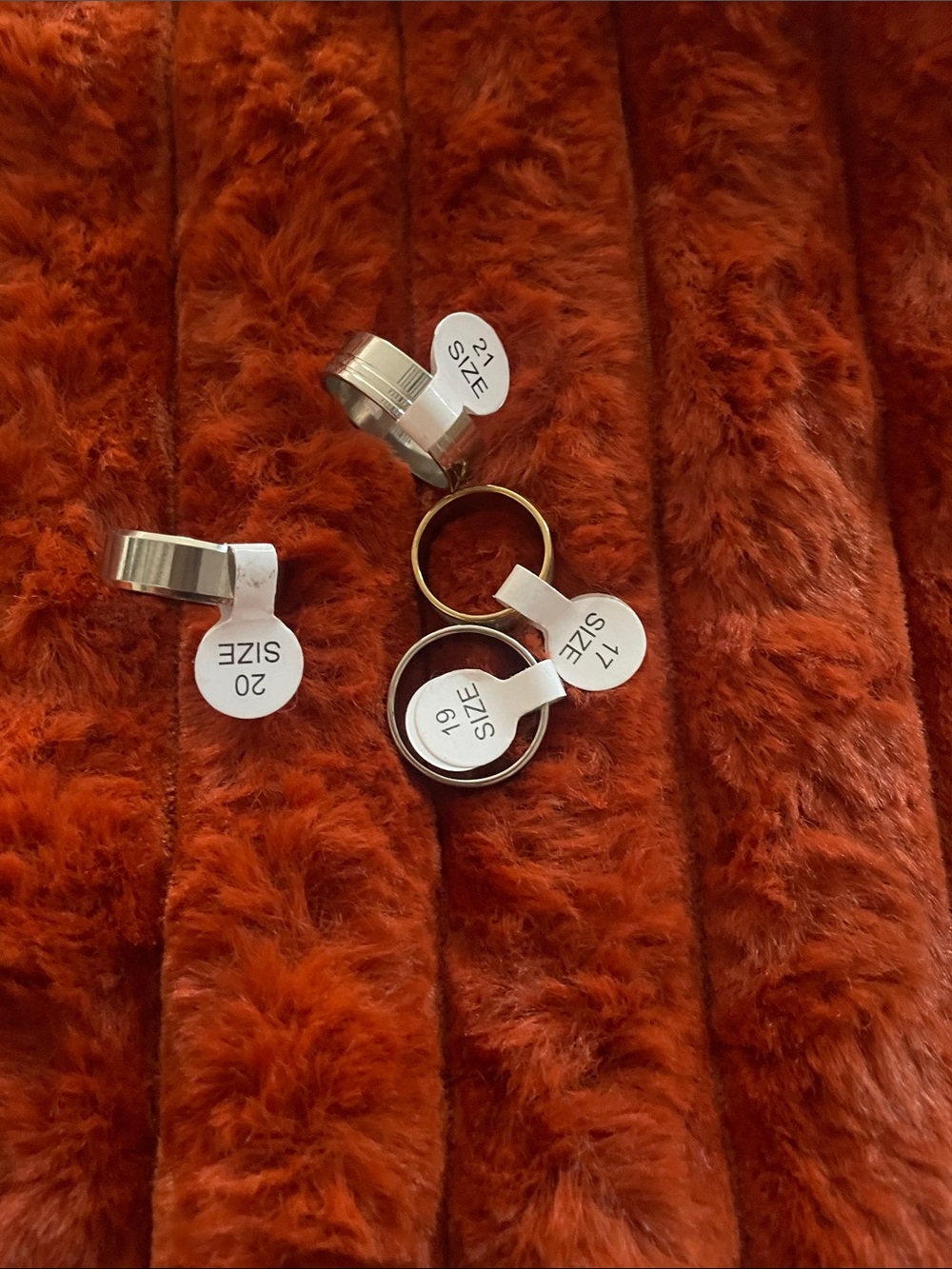 Rings on fur background